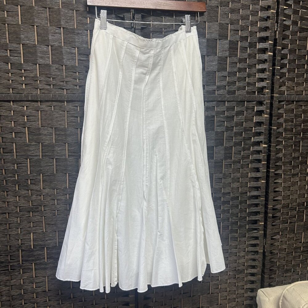 Focus Lifestyle Lined Ribbing Midi Length White Skirt Size 14